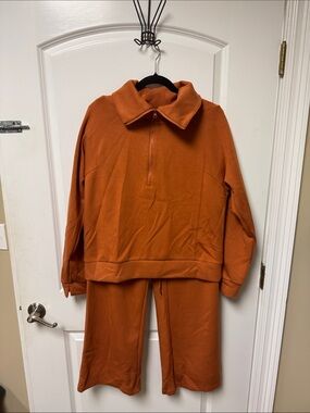 Source Unknown Rust Orange Track Suit Jogger Set